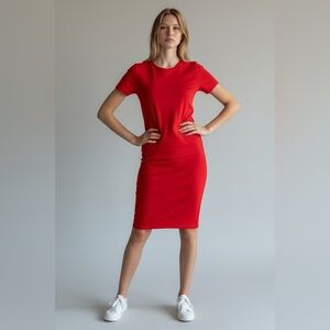 Zara Vibrant Red Midi Dress